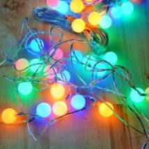 LAmpki kolorowe kule na przezroczystym kablu przezroczyste świąteczne