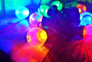 kolorowe girlandy LED ogrodowe świąteczne