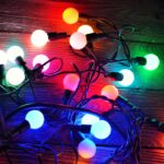 Kolorowe lampki LED świąteczne migające z ogumowanym kablem na zewnątrz