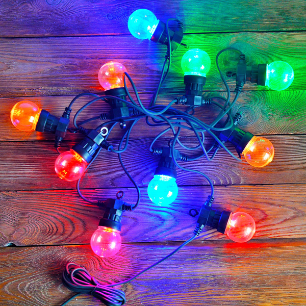 Lampki świąteczne na sznurze/kablu kolorowe przezroczyste 5 m