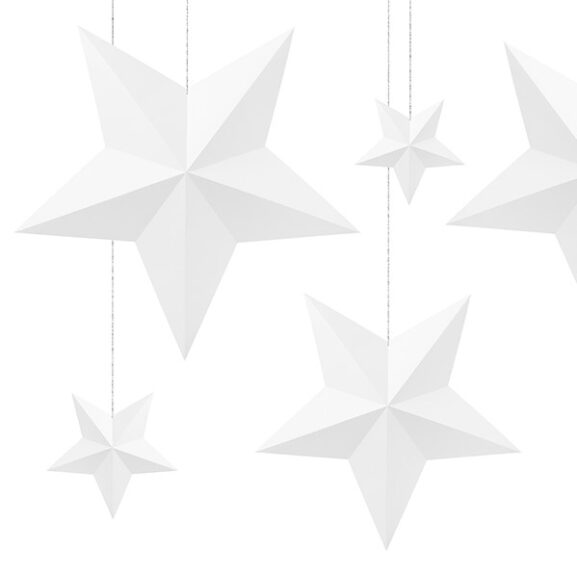papierowe gwiazdy 3D do zawieszenia dekoracja świąteczna